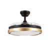 Ventilador Dc Blondi Negro/oro 72w 3aspas 107d 7200lm 6vel 3000k,4500k,6000k, Remoto+temporizador+memoria