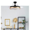 Ventilador Dc Blondi Negro/oro 72w 3aspas 107d 7200lm 6vel 3000k,4500k,6000k, Remoto+temporizador+memoria