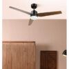 Ventilador Dc Captus 22w Negro 3aspas Negro/roble 132d Reg. Intensidad 2180lm 3000k,4000k,6000k Remoto+ Temporizador+ Memoria