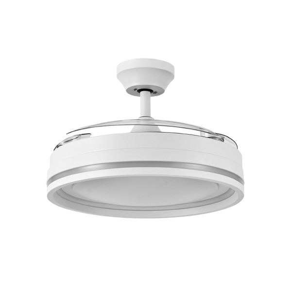 Ventilador Dc Cerrato Blanco 72w 3aspas Desplegables 107d 7200lm 6vel 3000k,4500k,6000k, Remoto+temporizador+memoria