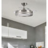 Ventilador Dc Cerrato Niquel 72w 3aspas Desplegables 107d 7200lm 6vel 3000k,4500k,6000k, Remoto+temporizador+memoria