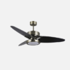 Ventilador Dc Cross 30w Cuero 3 Aspas Negro/nogal 6vel. 3 Colores 3250lm 132d Remoto, Memoria Y Temporizador