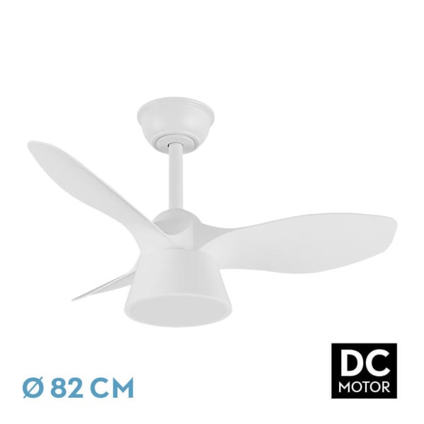 Ventilador Dc Cubico 36w 2680lm Blanco 3 Aspas 82d  3000k,4500k,6000k,remoto+tempor+memoria