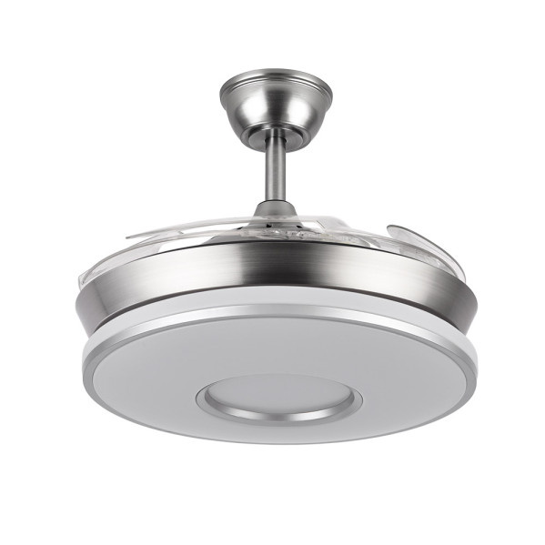 Ventilador Dc Dani 59w 6980lm Niquel 4aspas 6velocidades 91d 3000-4000-6000k Remot+reg.intensidad+memori+tempor