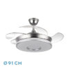 Ventilador Dc Dani 59w 6980lm Niquel 4aspas 6velocidades 91d 3000-4000-6000k Remot+reg.intensidad+memori+tempor
