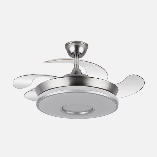 Ventilador Dc Dani 59w 6980lm Niquel 4aspas 6velocidades 91d 3000-4000-6000k Remot+reg.intensidad+memori+tempor