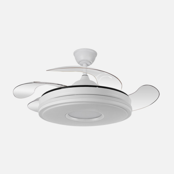 Ventilador Dc Dani 59w 6980lm Blanco 4aspas 6velocidades 107d 3000-4000-6000k Remoto+Reg.Intensidad+memoria+temporizador 24