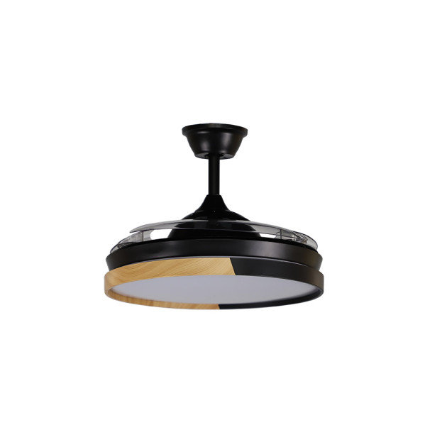 Ventilador Dc Emperador 72w Negro/haya 3aspas Desplegables 108d 7200lm 3000-4000-6000k Remoto+ Memoria+ Temporizador