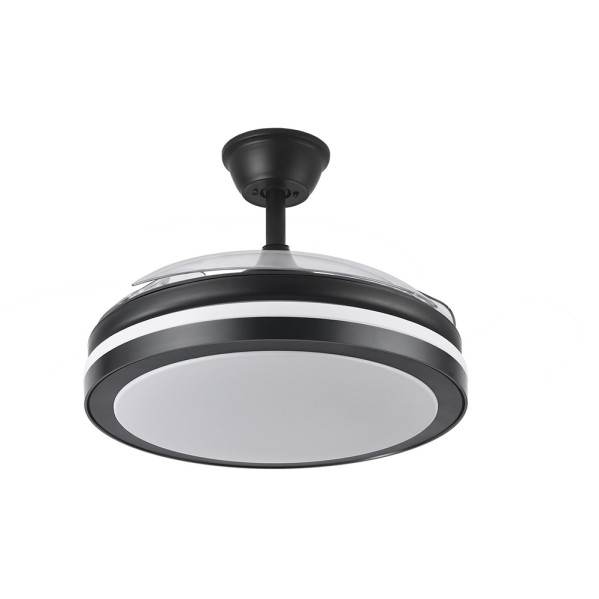 Ventilador Dc Esparta Plus 72w 6120lm Negro 107d 3aspas Desp.3000-4000-6000k Remoto+ Temporizador+ Memoria