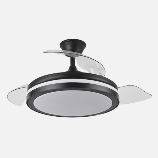 Ventilador Dc Esparta Plus 72w 6120lm Negro 107d 3aspas Desp.3000-4000-6000k Remoto+ Temporizador+ Memoria
