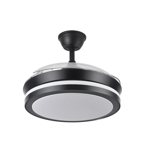 Ventilador Dc Esparta Negro  Mini 72w 6120lm 91d 3asp.d Esp.3000-4000-6000k Remoto+tempor+memori