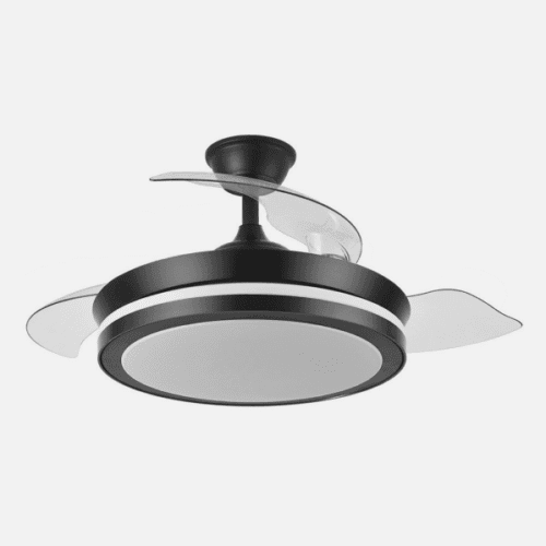 Ventilador Dc Esparta Negro  Mini 59w 6980lm 91d 3asp.d Esp.3000-4000-6000k Remoto+tempor+memori