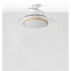 Ventilador Dc Evros Blanc/hay 72w 6120lm 91d 3aspas Desplegables 3000-4000-6000k Remoto, Temporizador, Memoria