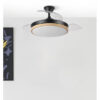 Ventilador Dc Evros Negro/hay 72w 6120lm 91d 3aspas Desplegables 3000-4000-6000k Remoto, Temporizador, Memoria