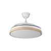 Ventilador Dc Evros 72w 6120lm Blanco/haya 107d 3asp.despegables 3000-4000-6000k Remoto+reg.intensidad+temporizador+memoria