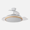 Ventilador Dc Evros 72w 6120lm Blanco/haya 107d 3asp.despegables 3000-4000-6000k Remoto+reg.intensidad+temporizador+memoria