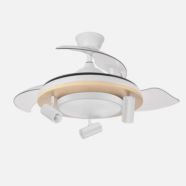 Ventilador Dc Gladiator 37+15w Blanco/haya 3asp.107d 3980lm 3000-4500-6500k Remoto+memoria+temporizador