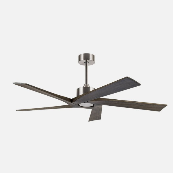 Ventilador Dc Nadir Niquel/rustico Sin Luz 5 Aspas 142,2d C/control Remoto Y Temporizador