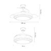 Ventilador Dc Ibe 59w 6980lm Blanco 3 Asp.desp. 107d 3000-4000-6000k Remoto, Reg. intensidad, Memoria Y Temporizador