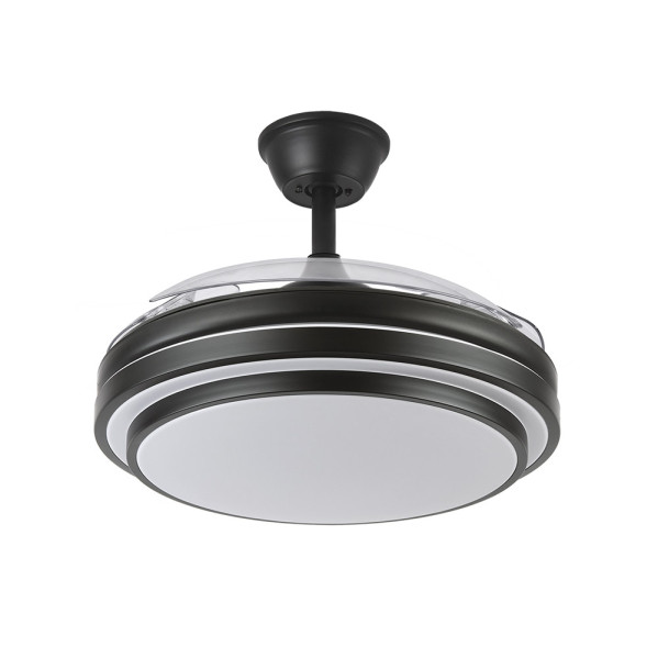 Ventilador Dc Ibe 59w 6980lm Negro 3 Asp.desp. 107d 3000-4000-6000k Remoto, Memoria Y Temporizador