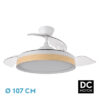 Ventilador Dc Iglu 59w 6980lm Blanco/haya 3asp.despl. 32/47x50/107d.3colores, Remoto, Reg.intensidad, Temporizador, Memoria