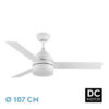 Ventilador Dc Legio 26w Blanco 3aspas Blanco/haya 107d 2950lm 3000-4000-6000k Remoto+memoria+temporizador