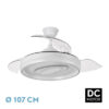 Ventilador Dc Maracana 57w Blanco 3asp.107d 5980lm 3000-4500-6500k Reg.intensidad+remoto+memoria+temporizador