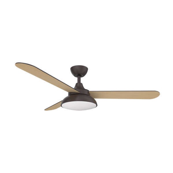 Ventilador Dc Umi 24w Marron 3 Aspas Rev. Marron/haya 132d 2950lm 3000-4000-6000k 2tijas C/remoto, Memoria Y Temporizador
