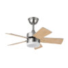 Ventilador Dc Marta 36w Niquel 5 Aspas Rev. Haya/plata  41x76d 3060lm C/ Remoto, Memoria Y Temporizador 3000k,4000k,6000k