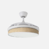 Ventilador Dc Moda 72w Blanco/cañizo Claro 91d 3aspas 7200lm 3000-4000-6000k Remoto+ Memoria+ Temporizador