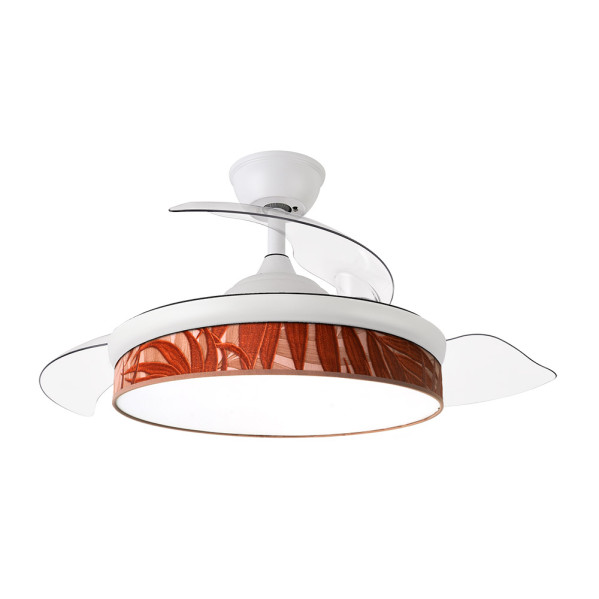 Ventilador Dc Moda 72w Blanco/hoja Caldera  91d 3aspas 7200lm 3000k, 4000k, 6000k Remoto+ Memoria+ Temporizador