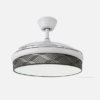 Ventilador Dc Moda 72w Blanco/tetris Gris 108d 3aspas 7200lm 3000-4000-6000k Remoto+ Memoria+ Temporizador