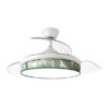 Ventilador Dc Moda 72w Blanco/hoja Verde 108d 3aspas 7200lm 3000k,4000k,6000k Remoto+memoria+temporizador