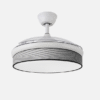 Ventilador Dc Moda 72w Blanco/surco Gris 108d 3aspas 7200lm 3000k,4000k,6000k Remoto+memoria+temporizador