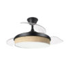 Ventilador Dc Moda 72w Negro/cañizo Claro 108d 3apas 7200lm 3000k,4000k,6000k Remoto+memoria+temporizador