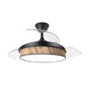 Ventilador Dc Moda 72w Negro/cañizo Oscuro 108d 3aspas 7200lm 3000k,4000k,6000k Remoto+memoria+temporizador