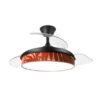 Ventilador Dc Moda 72w Negro/hoja Caldera  91d 3aspas 7200lm 3000k, 4000k, 6000k Remoto+ Memoria+ Temporizador