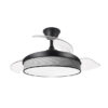 Ventilador Dc Moda 72w Negro/surco Gris 108d 3aspas 7200lm 3000k,4000k,6000k Remoto+memoria+temporizador