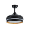 Ventilador Dc Nalon 48w Negro/madera oscura 3aspas 91d 4800lm 3000-4500-6000k Remoto+memoria+temporizador