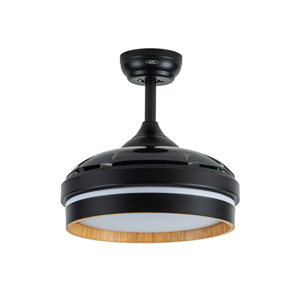 Ventilador Dc Nalon 48w Negro/madera oscura 3aspas 91d 4800lm 3000-4500-6000k Remoto+memoria+temporizador