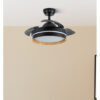 Ventilador Dc Nalon 48w Negro/madera oscura 3aspas 91d 4800lm 3000-4500-6000k Remoto+memoria+temporizador