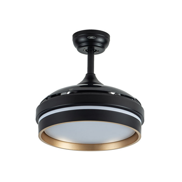 Ventilador Dc Nalon 48w Negro/oro 3aspas 91d 4800lm 6vel 3000k,4500k,6000k Remoto+memoria+temporizador
