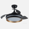Ventilador Dc Nalon 48w Negro/oro 3aspas 91d 4800lm 6vel 3000k,4500k,6000k Remoto+memoria+temporizador