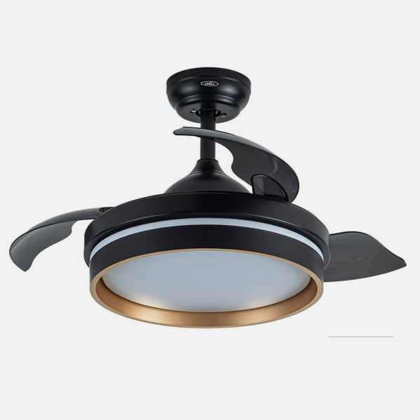 Ventilador Dc Nalon 48w Negro/oro 3aspas 91d 4800lm 6vel 3000k,4500k,6000k Remoto+memoria+temporizador