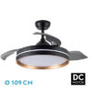 Ventilador Dc Nalon 72w Negro/oro 3aspas 109d 7200l 6vel 3000k,4500k,6000k Remoto+memoria+temporizador