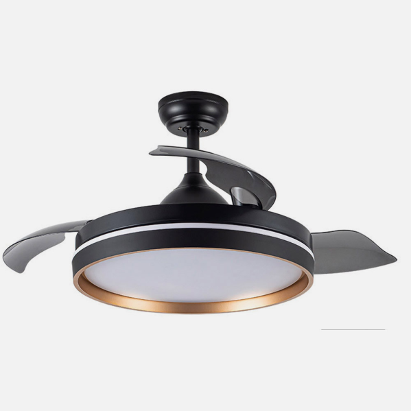 Ventilador Dc Nalon 72w Negro/oro 3aspas 109d 7200l 6vel 3000k,4500k,6000k Remoto+memoria+temporizador