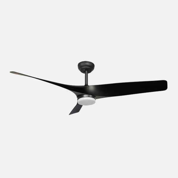 Ventilador Dc Niger 22w Negro 3aspas 132d 6vel. Regulable Intensidad 2180lm 3000k,4000k,6000k Remoto+temporizador+memoria