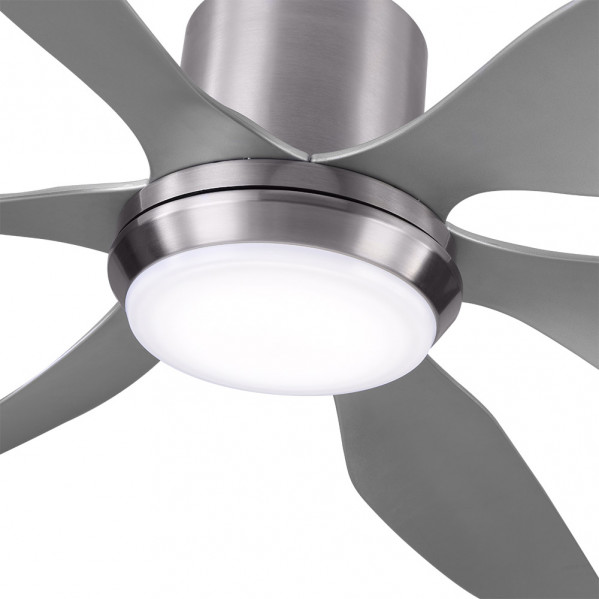 Ventilador Dc Otto 24w 2950lm Niquel 6 Aspas Plata Reg.x167d 3000-4000-6000k 2tijas C/remoto, Memoria y Temporizador