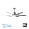 Ventilador Dc Otto 24w 2950lm Niquel 6 Aspas Plata Reg.x167d 3000-4000-6000k 2tijas C/remoto, Memoria y Temporizador