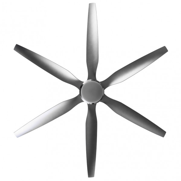 Ventilador Dc Otto 24w 2950lm Niquel 6 Aspas Plata Reg.x167d 3000-4000-6000k 2tijas C/remoto, Memoria y Temporizador